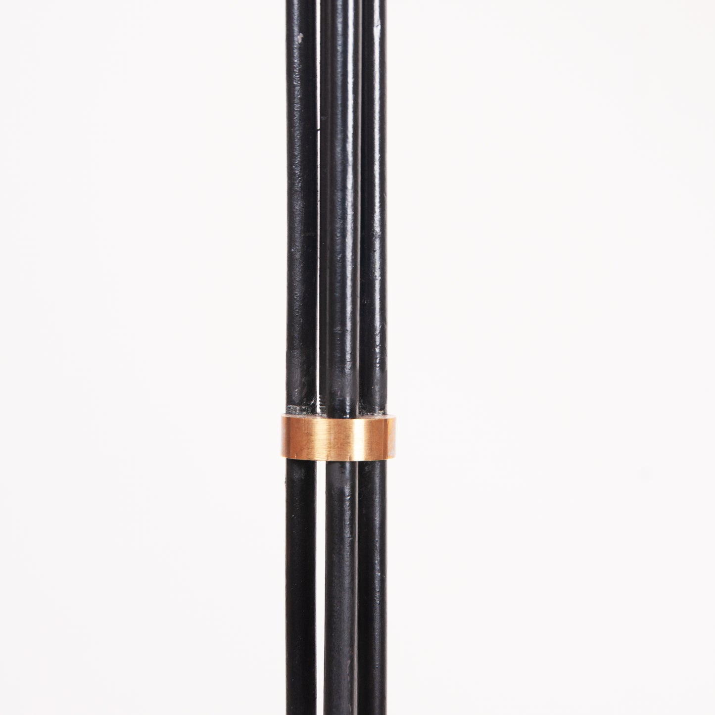 Floor lamp with conical pleated shade
