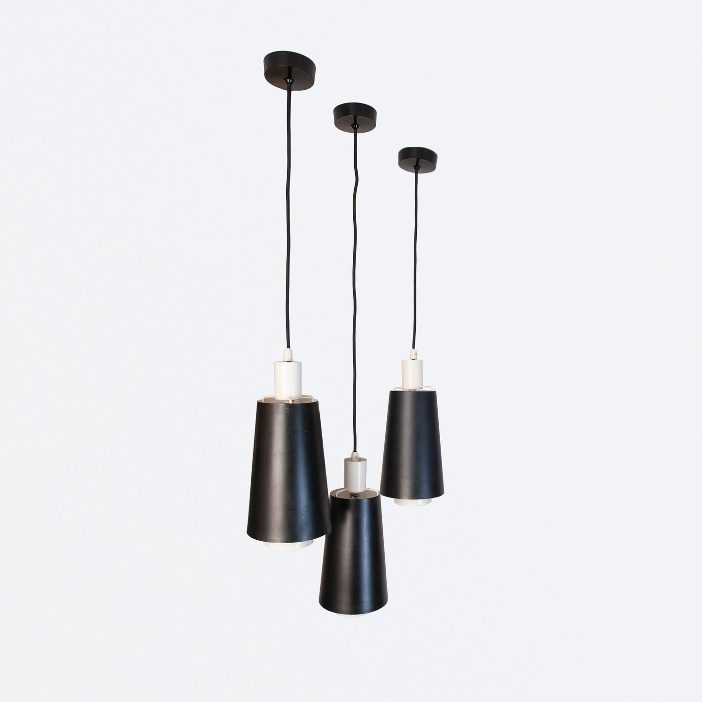 3 black and white pendants