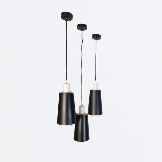 3 black and white pendants