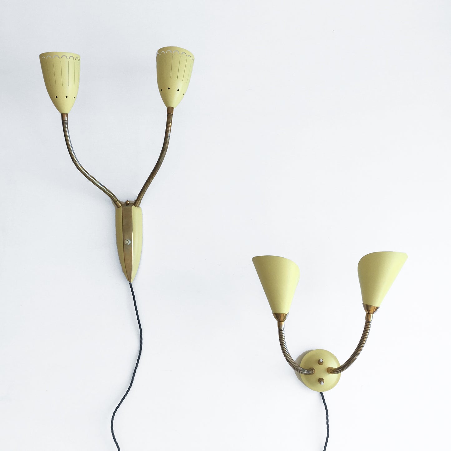 Pair of adjustable wall lamps